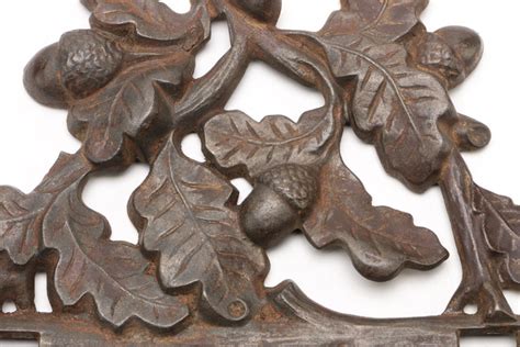 oak leaf metal bracket|Vintage Oak Leaf and Acorn Wrought Iron Bracket.